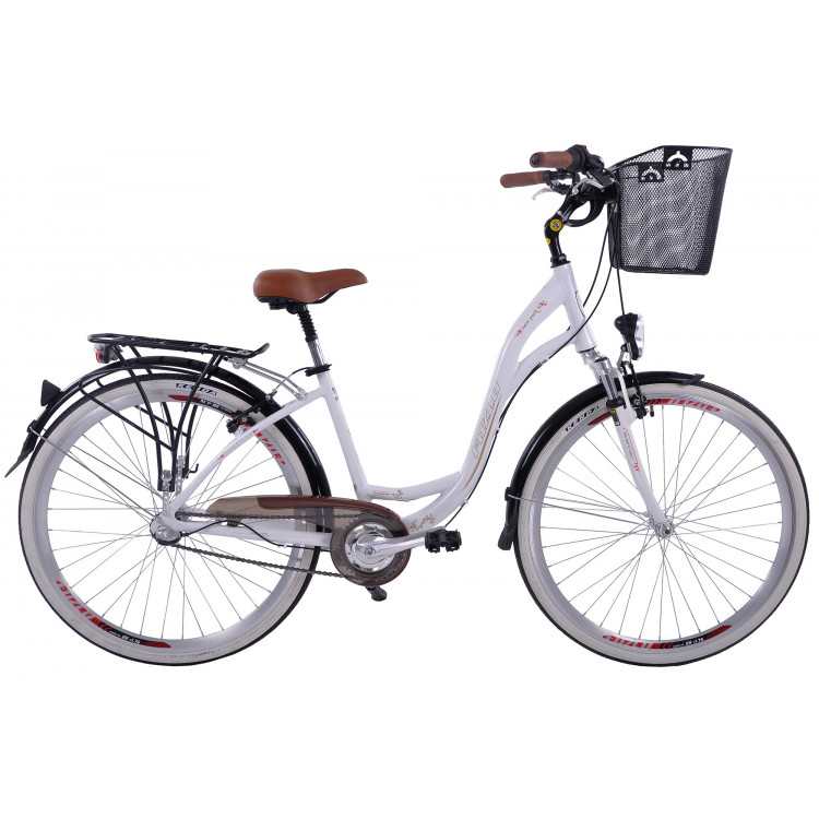 Mestský bicykel 28 Fuzlu New York 3S ATM Biely Hliníkový